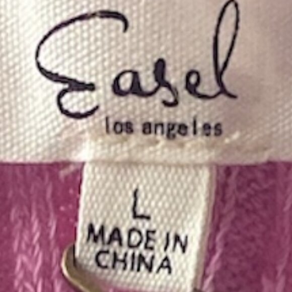 EASEL Textured Ribbed Knit Top in Lovely Calypso Pink, NWT, Size:  Large - Picture 4 of 4